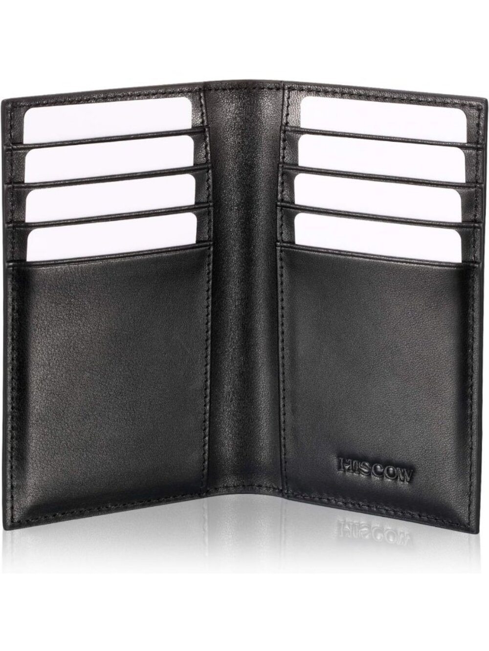 Slim Bifold Leather Wallet for Men, Credit Card Holder, RFID Blocking, Black